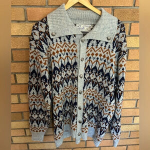 Vintage Faibo Woolens Faribault Woolen Mills Button Up Knit Cardigan Size XL